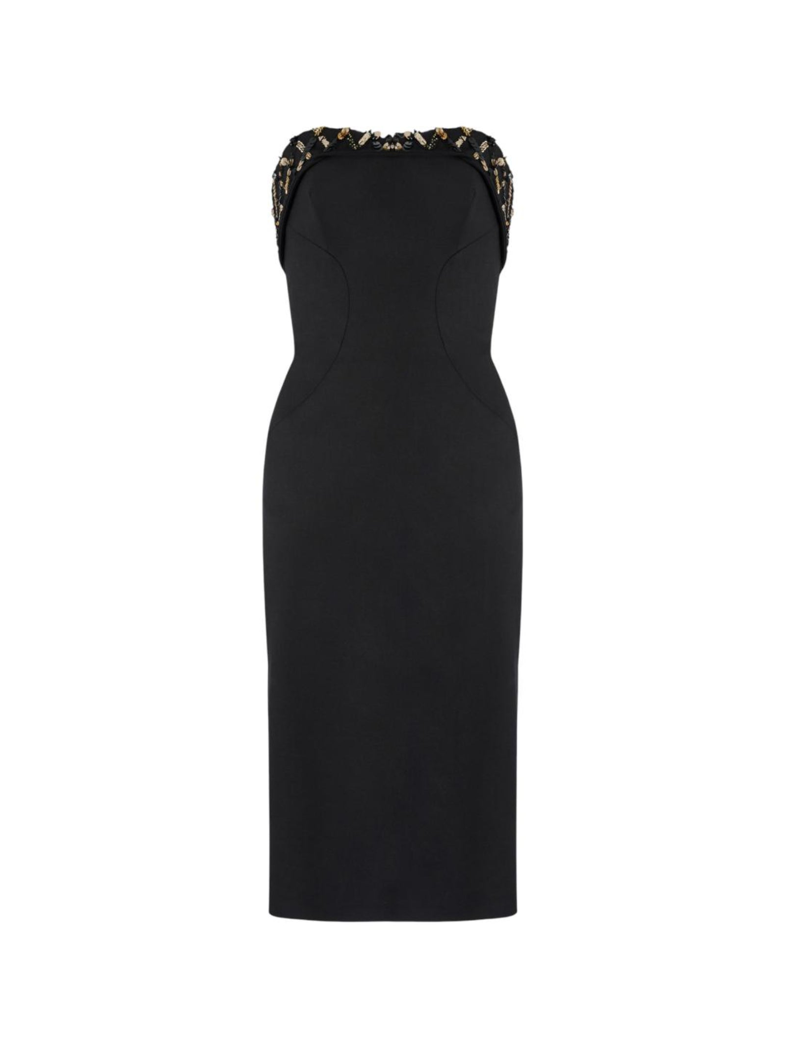 Genny Dresses Black Viscosa Lana Vergine Elastam