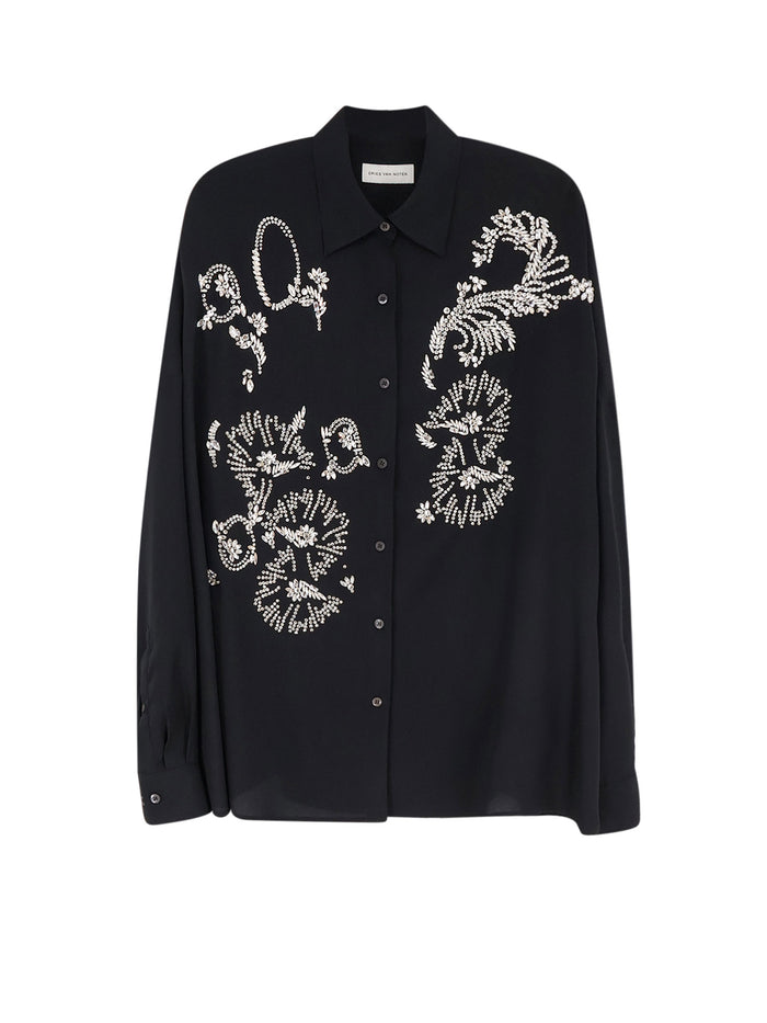 Dries Van Noten Shirts Black Poliestere