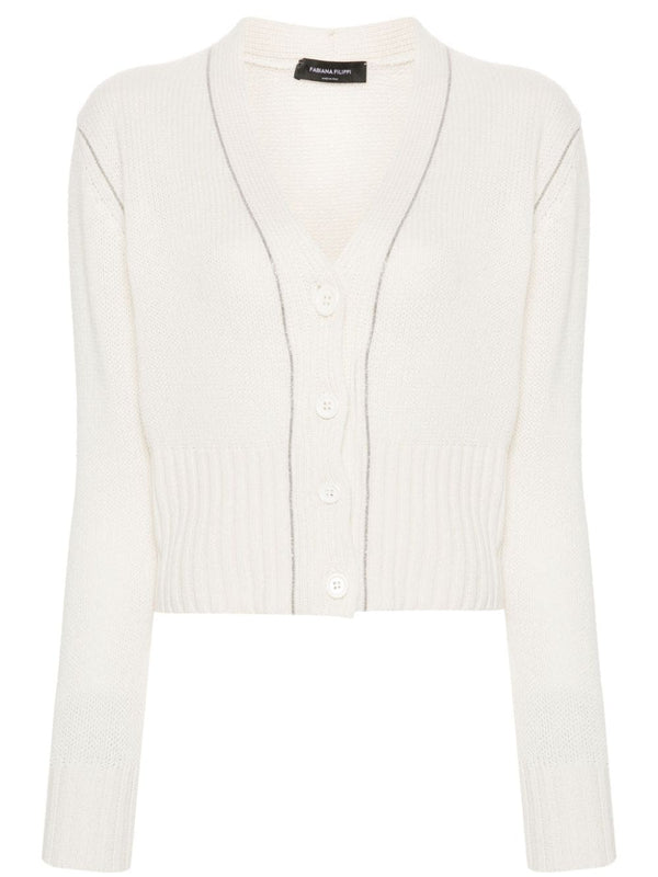 Fabiana Filippi Cashmere 100% cardigan in ivory