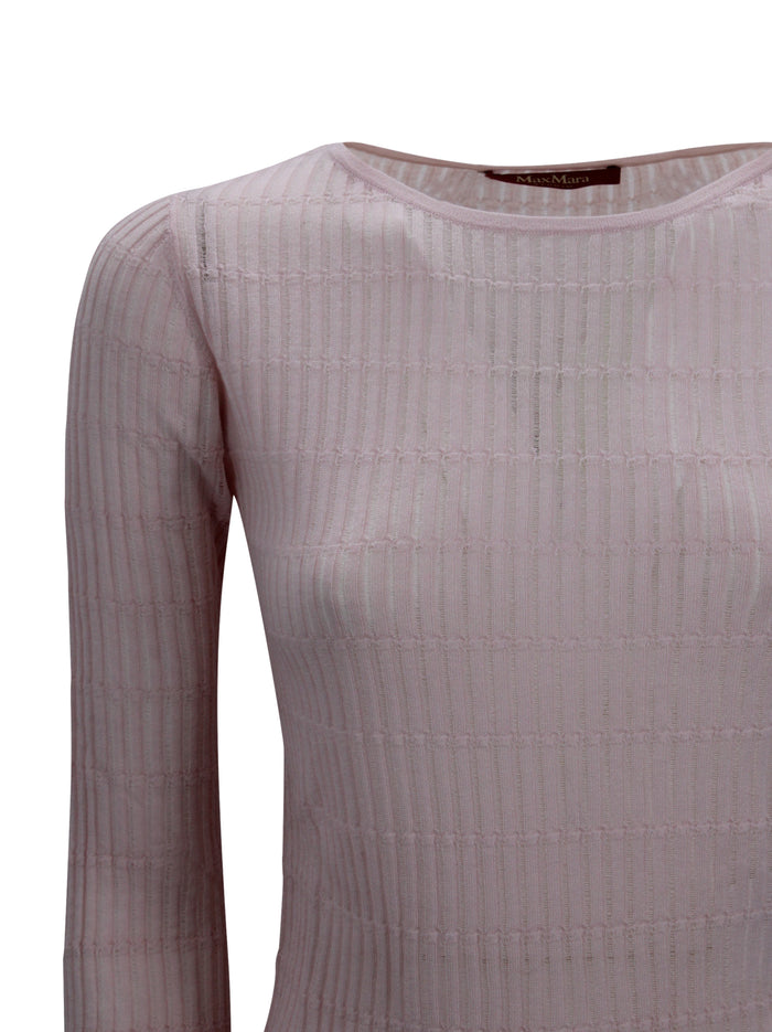 Max Mara Studio Top Pink Wool.silk