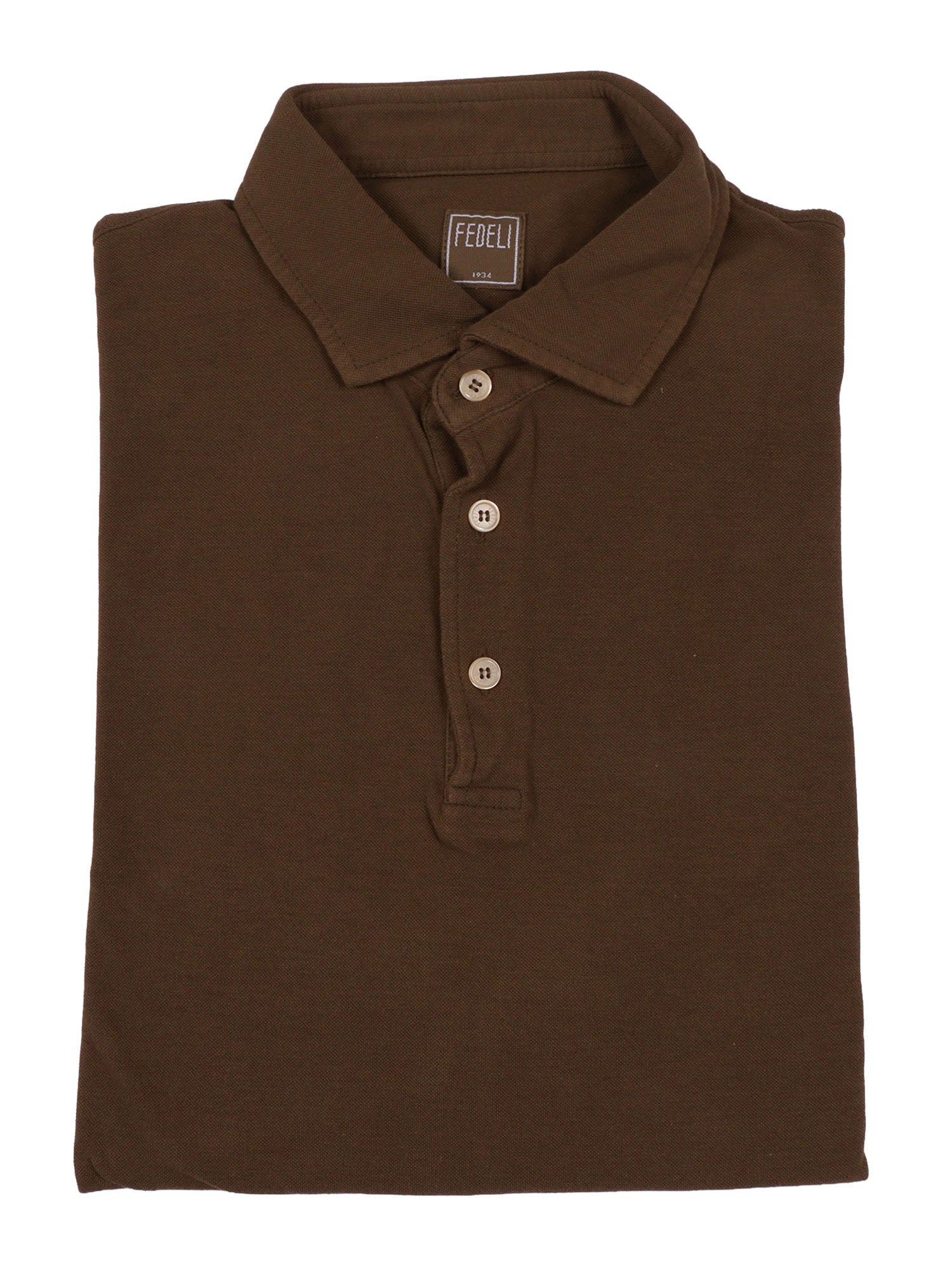POLO-SHIRT S-S KNITTED MAN Brown Cotton Polo Shirt