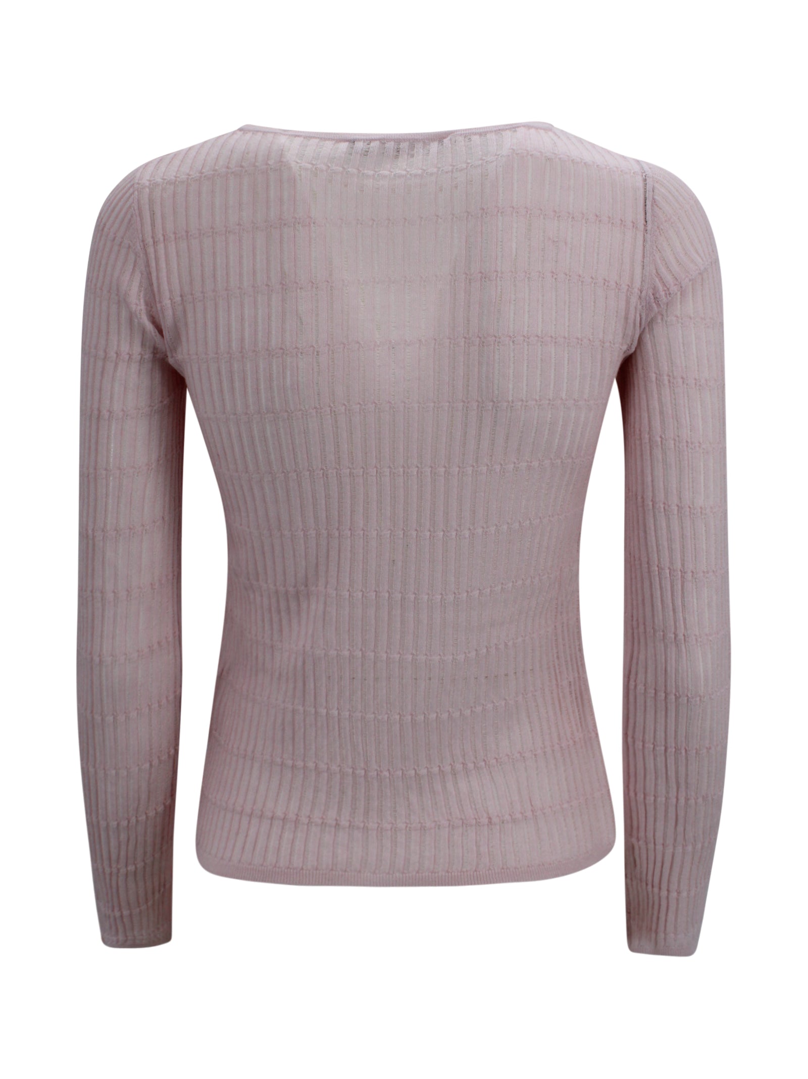 Max Mara Studio Top Pink Wool.silk