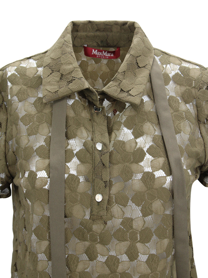 Max Mara Studio Top Green Fabric