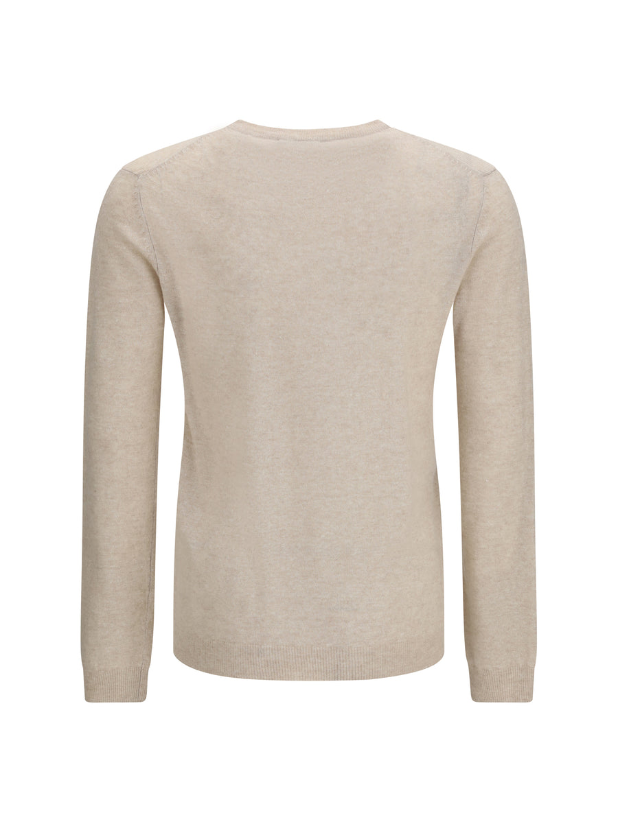 Crewneck Sweater Cashmere-Linen Beige Cashmere (capra Hircus)