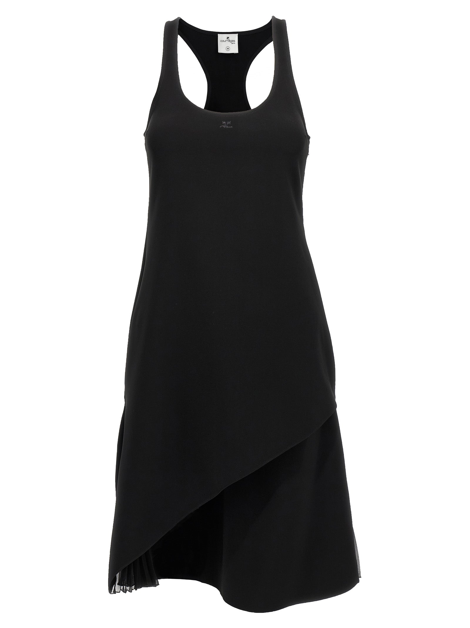 Infinty Pleats A-Line dress Black Polyester