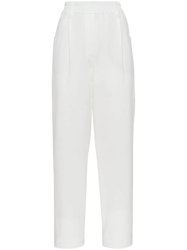 Brunello Cucinelli Cotton 78% trousers in white