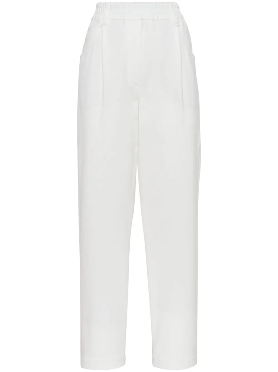 Brunello Cucinelli Cotton 78% trousers in white