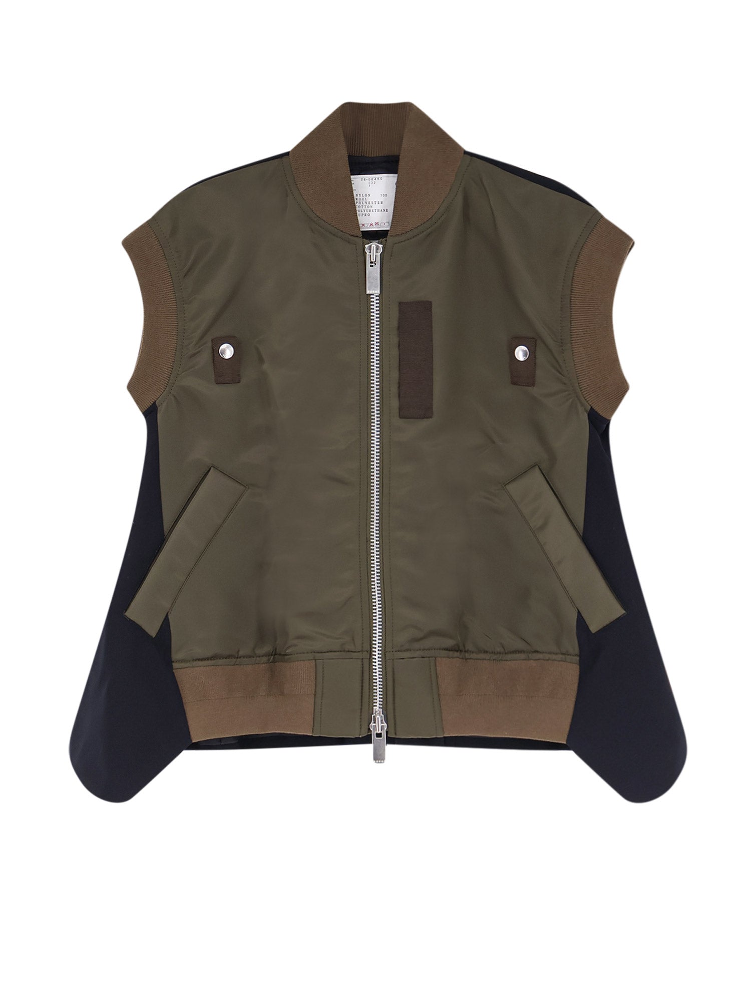 Sacai Jackets Dkhakinavy Nylon/poliestere/lana
