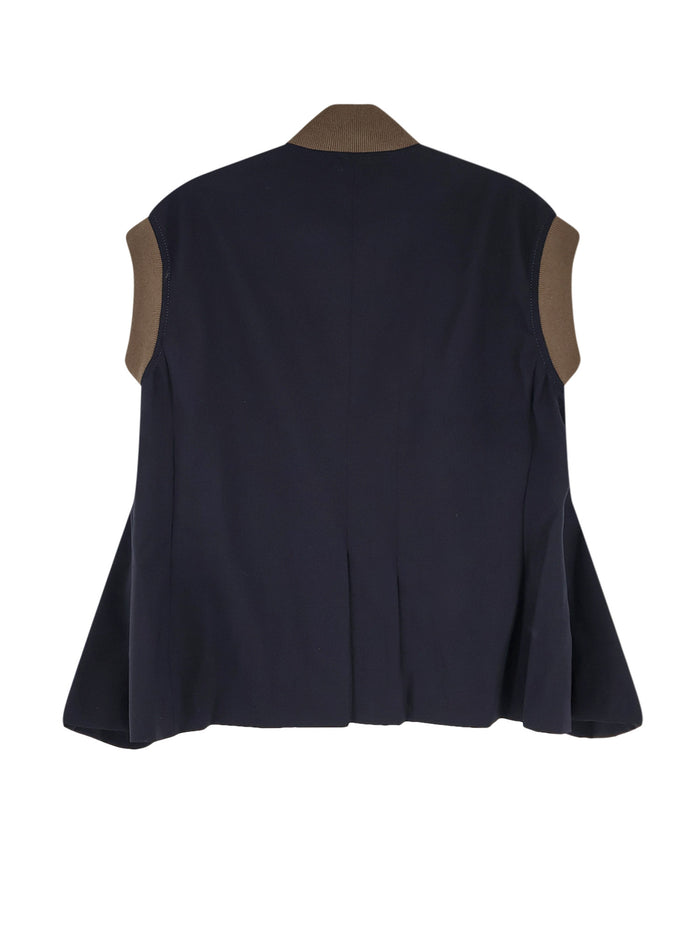 Sacai Jackets Dkhakinavy Nylon/poliestere/lana