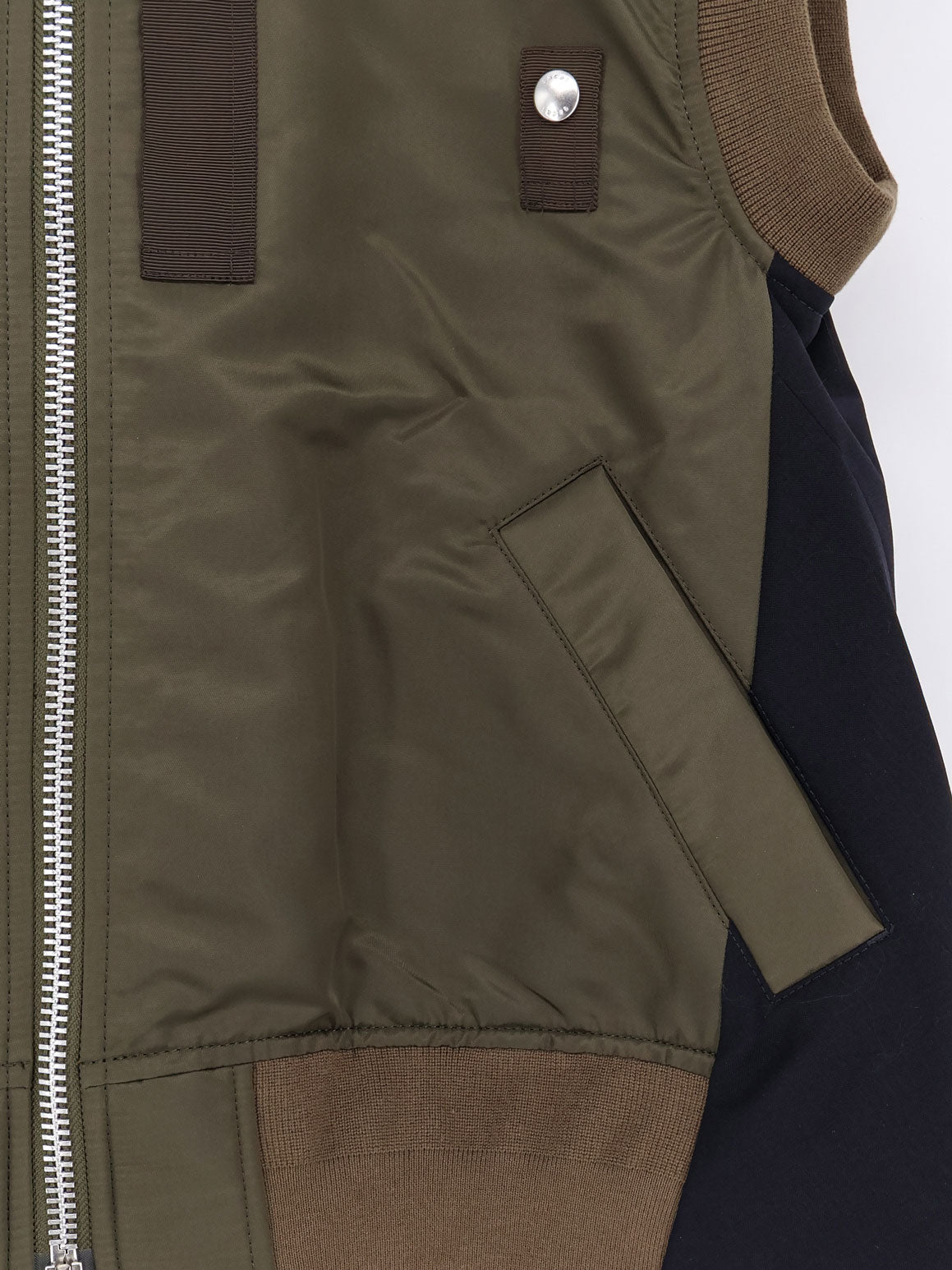 Sacai Jackets Dkhakinavy Nylon/poliestere/lana