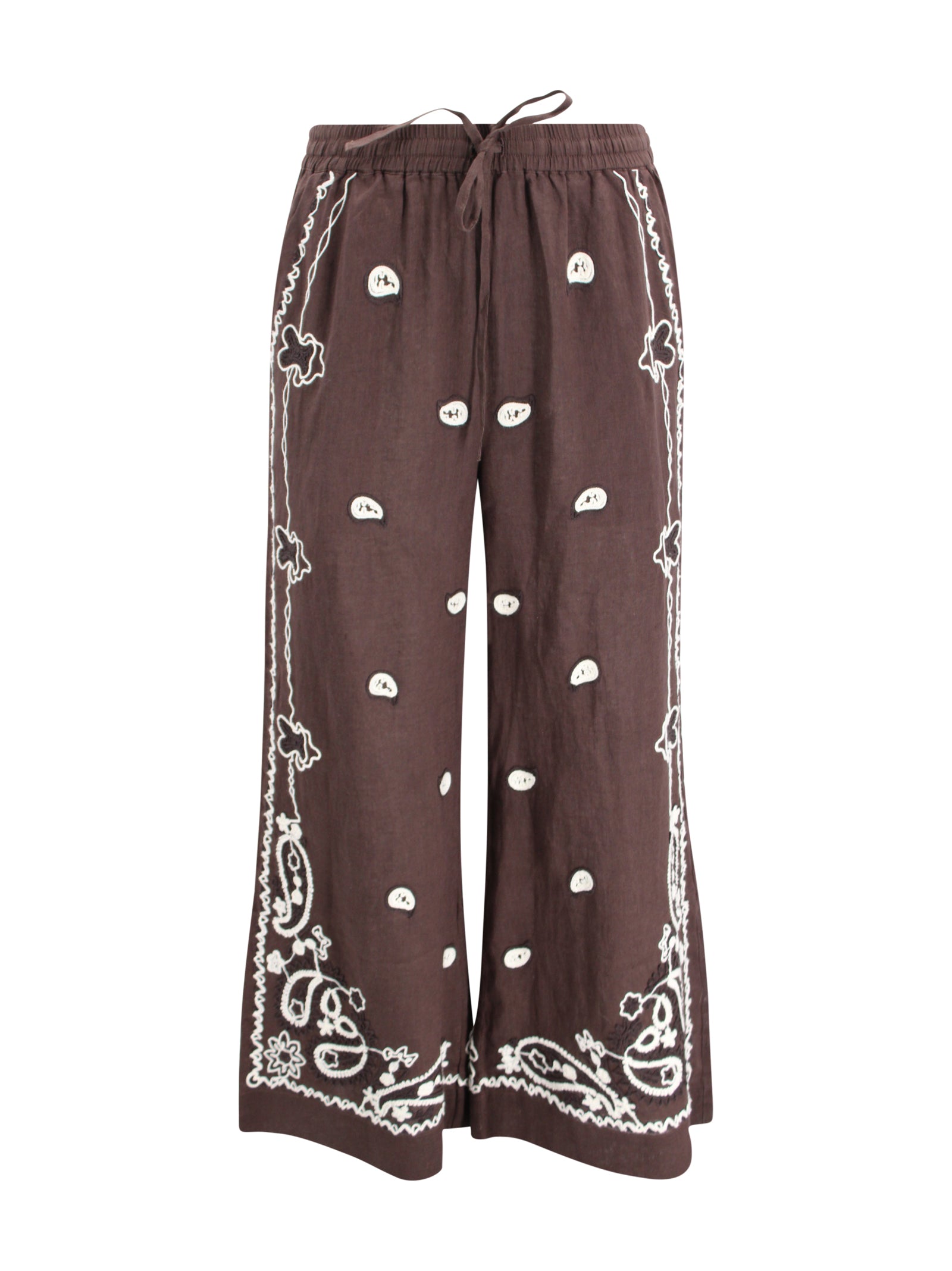 Parosh Trousers Dark Brown Linen