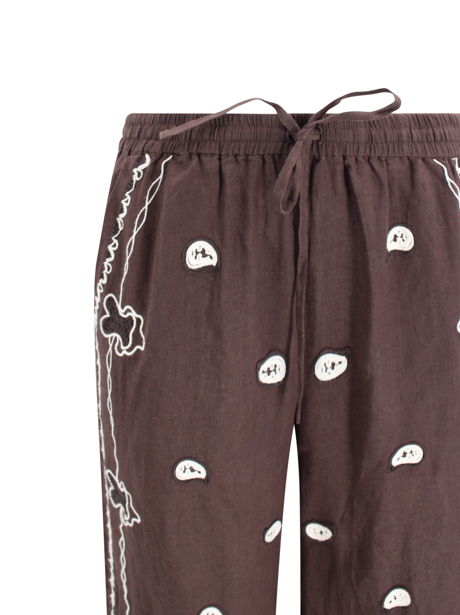 Parosh Trousers Dark Brown Linen