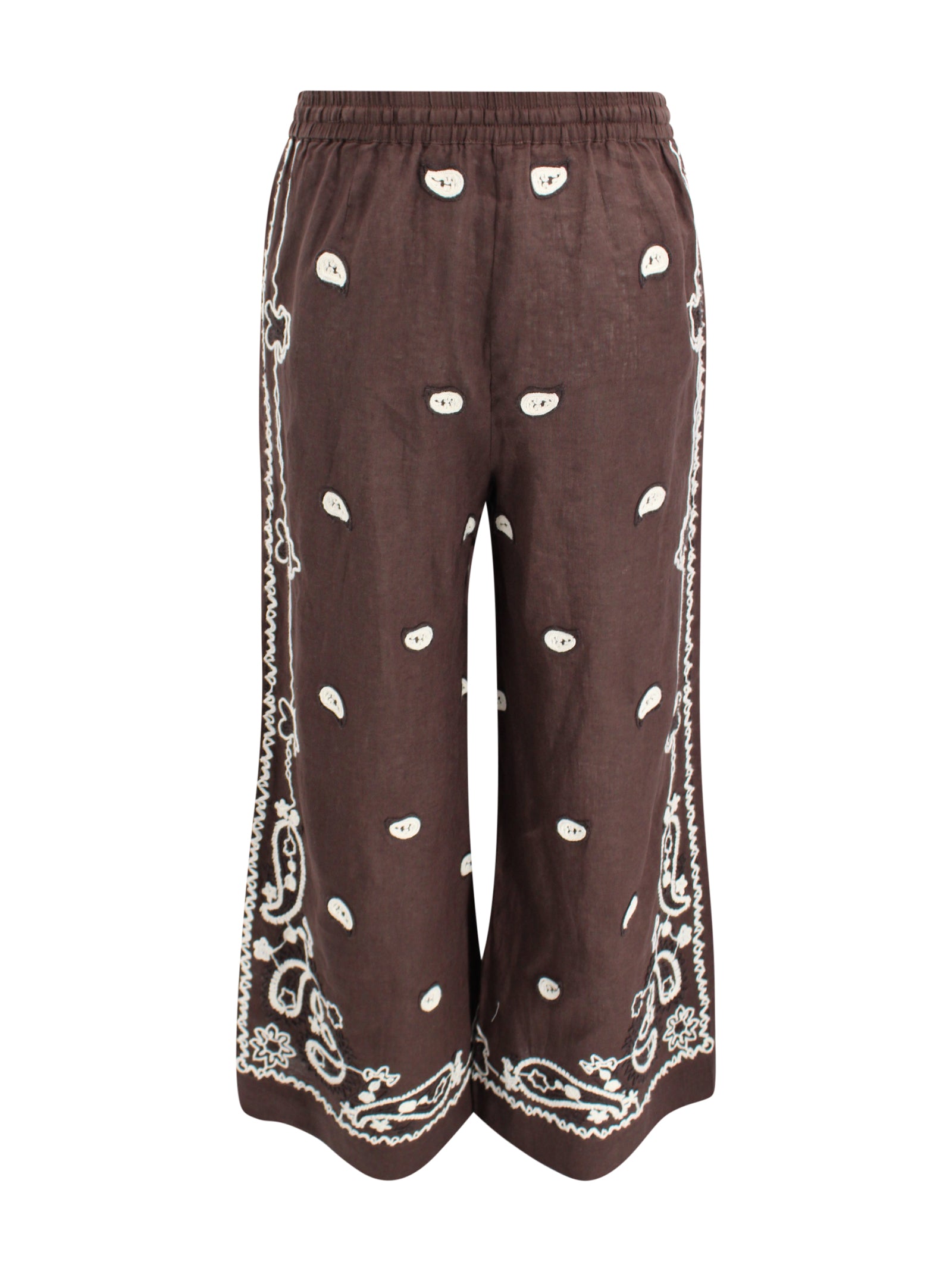 Parosh Trousers Dark Brown Linen