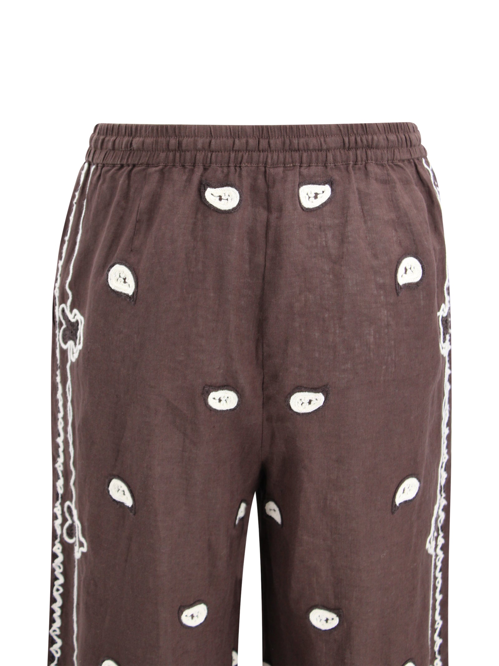 Parosh Trousers Dark Brown Linen