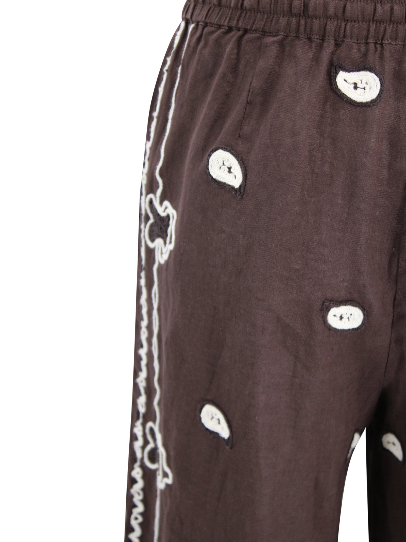 Parosh Trousers Dark Brown Linen