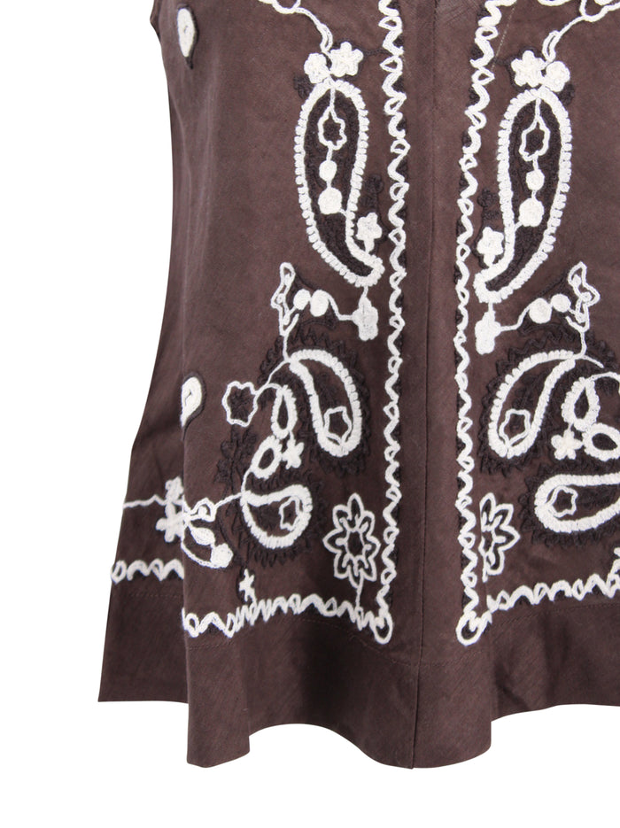 Parosh Shirts Dark Brown Linen