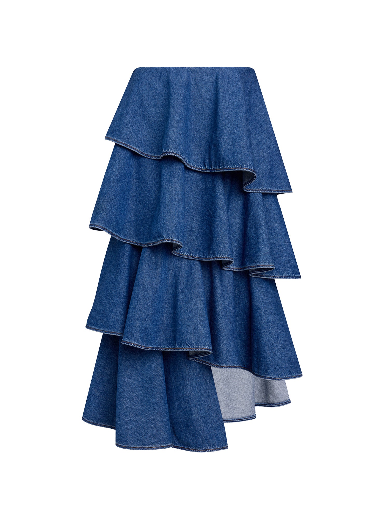 Alaia Skirts Bleu Mineral Cotone