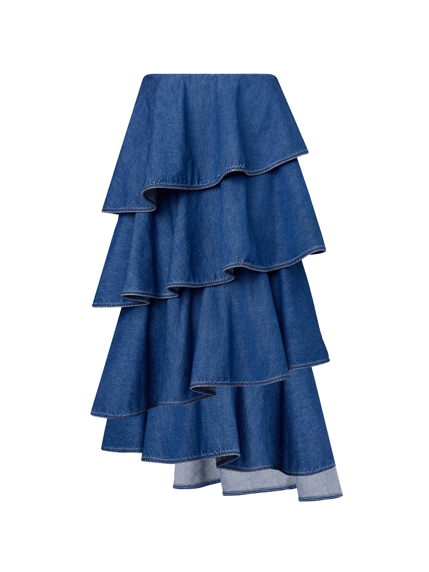 Alaia Skirts Bleu Mineral Cotone