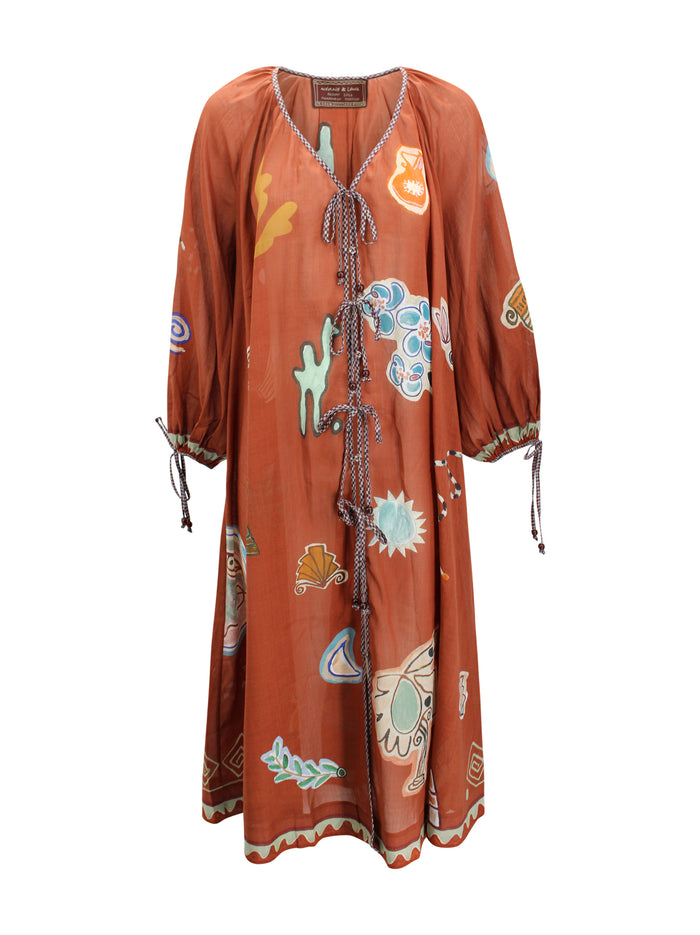 ALEMAIS Dresses Brown Fabric