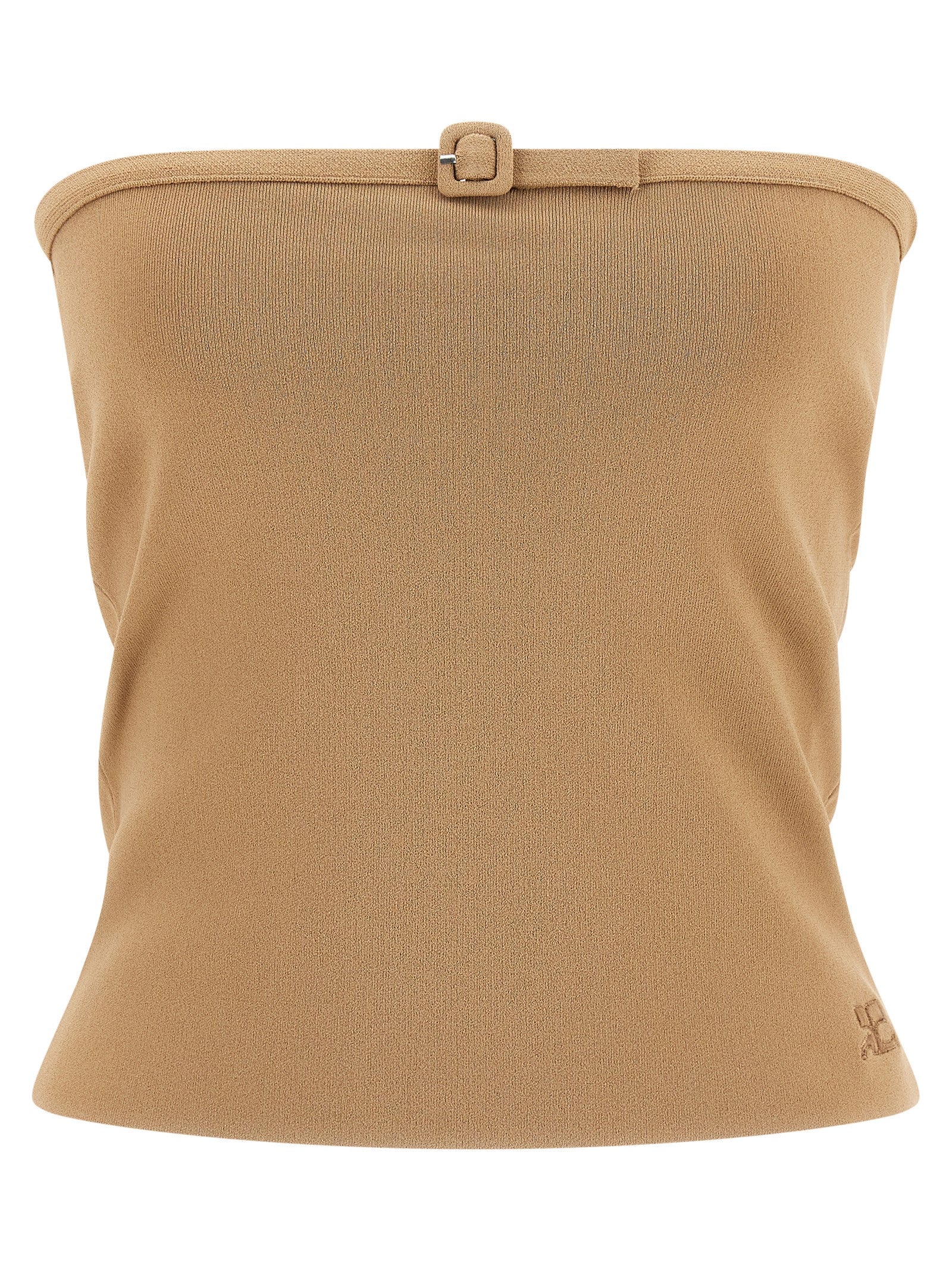 Buckle Top Beige Viscose Tops