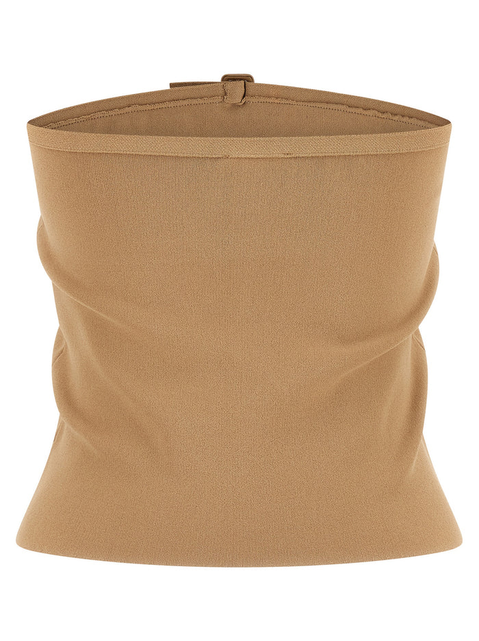 Buckle Top Beige Viscose Tops