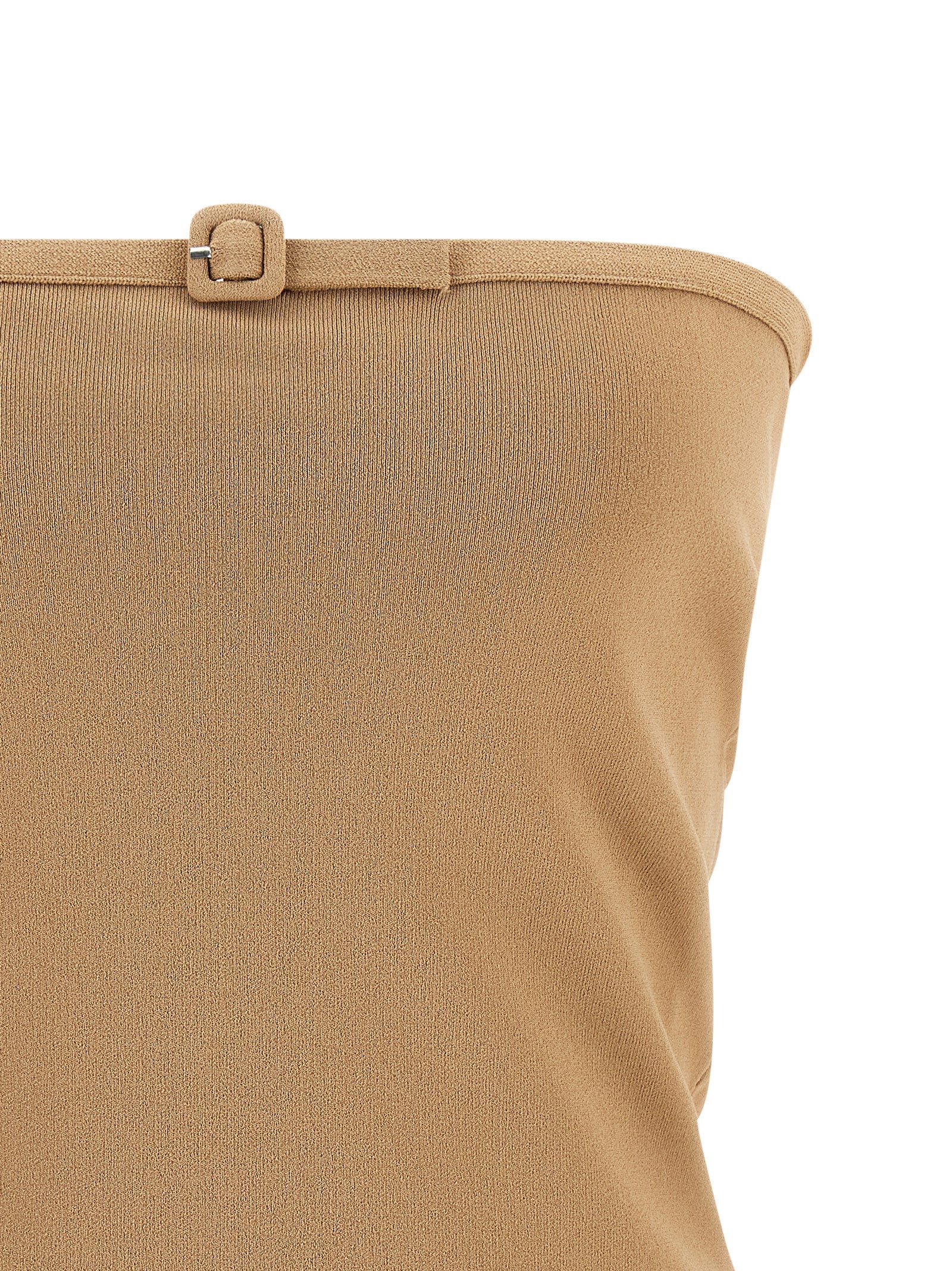 Buckle Top Beige Viscose Tops