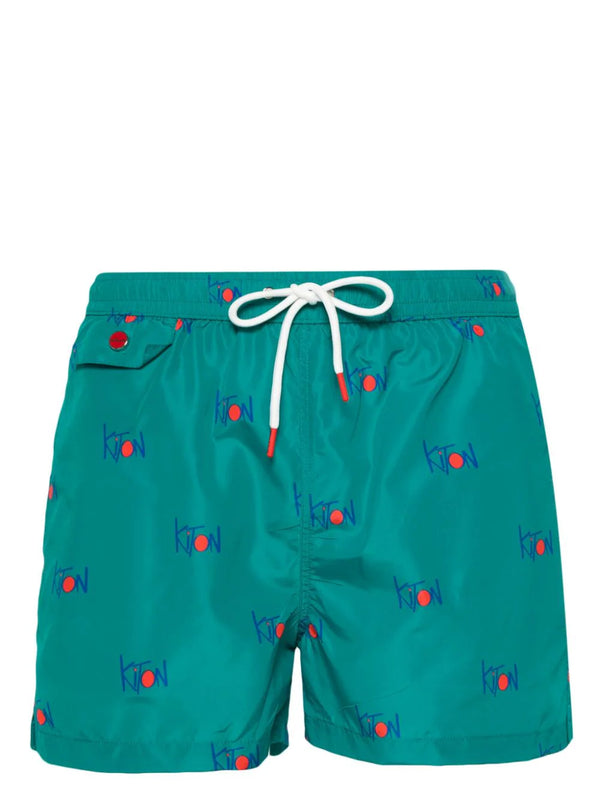 Kiton Polyester 100% swim shorts in teal