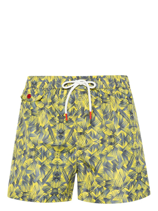 Kiton Polyester 100% swim shorts in yellow