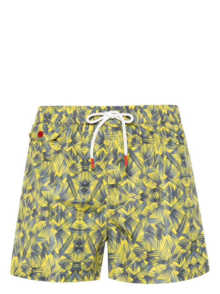 Kiton Polyester 100% swim shorts in yellow
