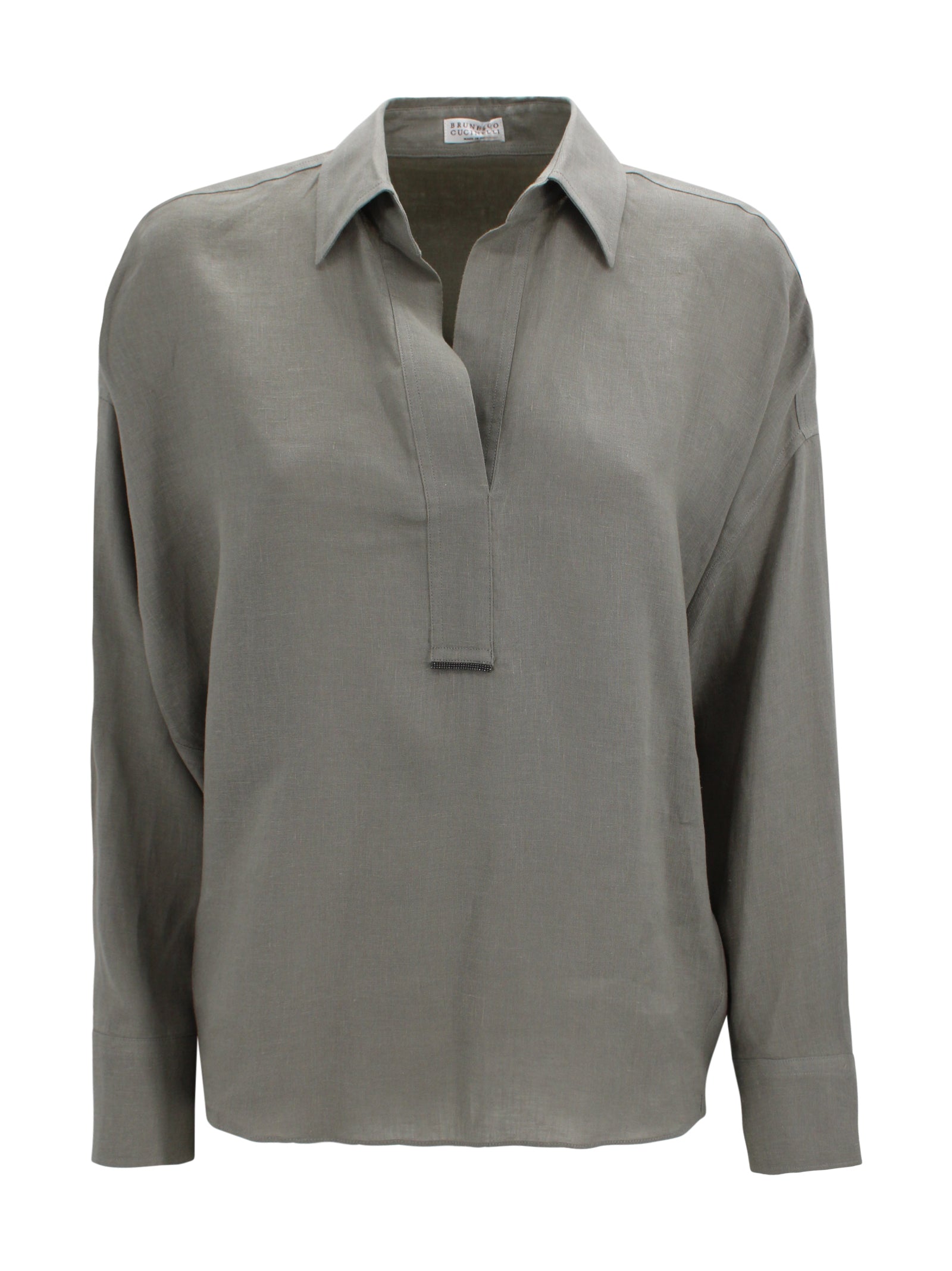Brunello Cucinelli Shirts Kaki Linen
