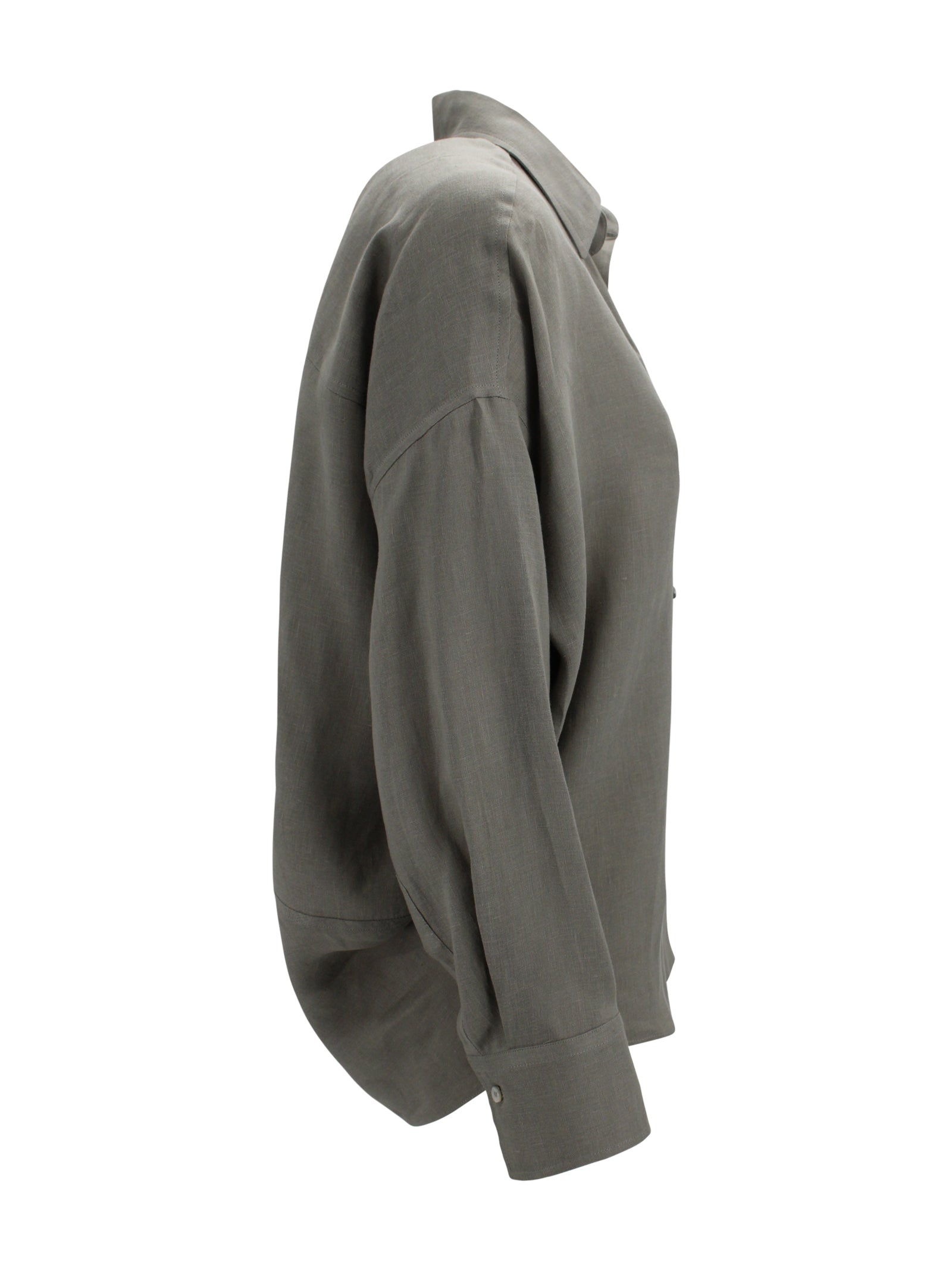 Brunello Cucinelli Shirts Kaki Linen