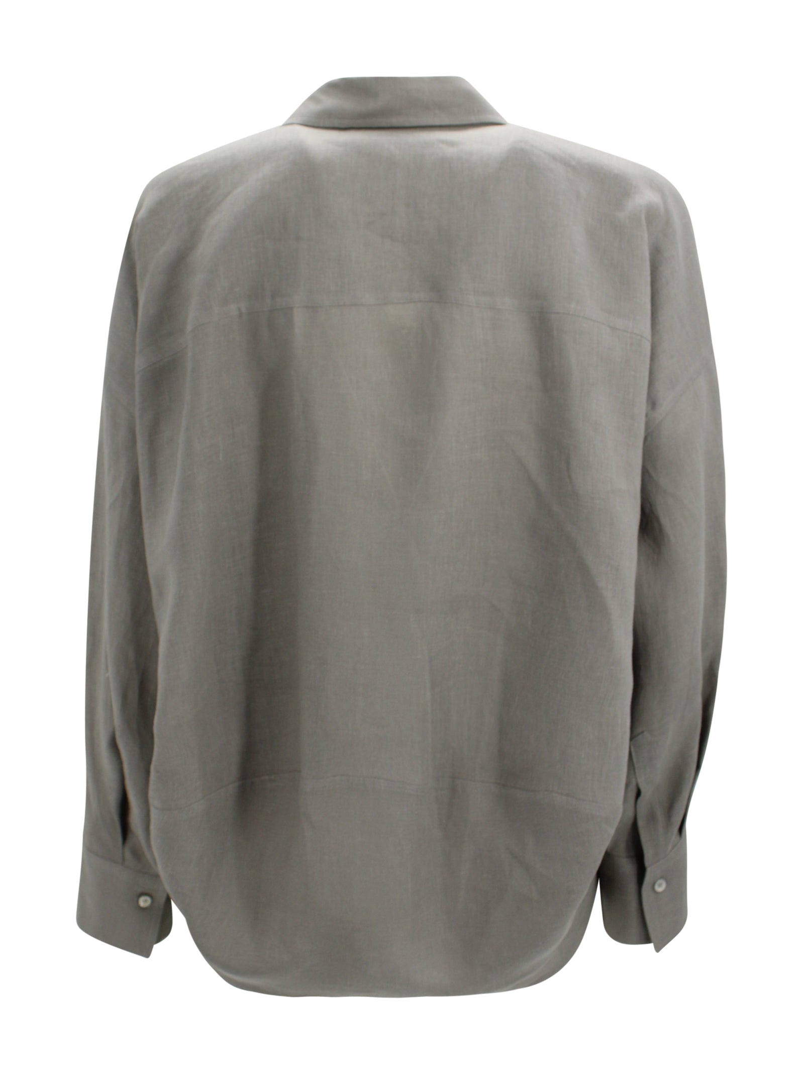 Brunello Cucinelli Shirts Kaki Linen