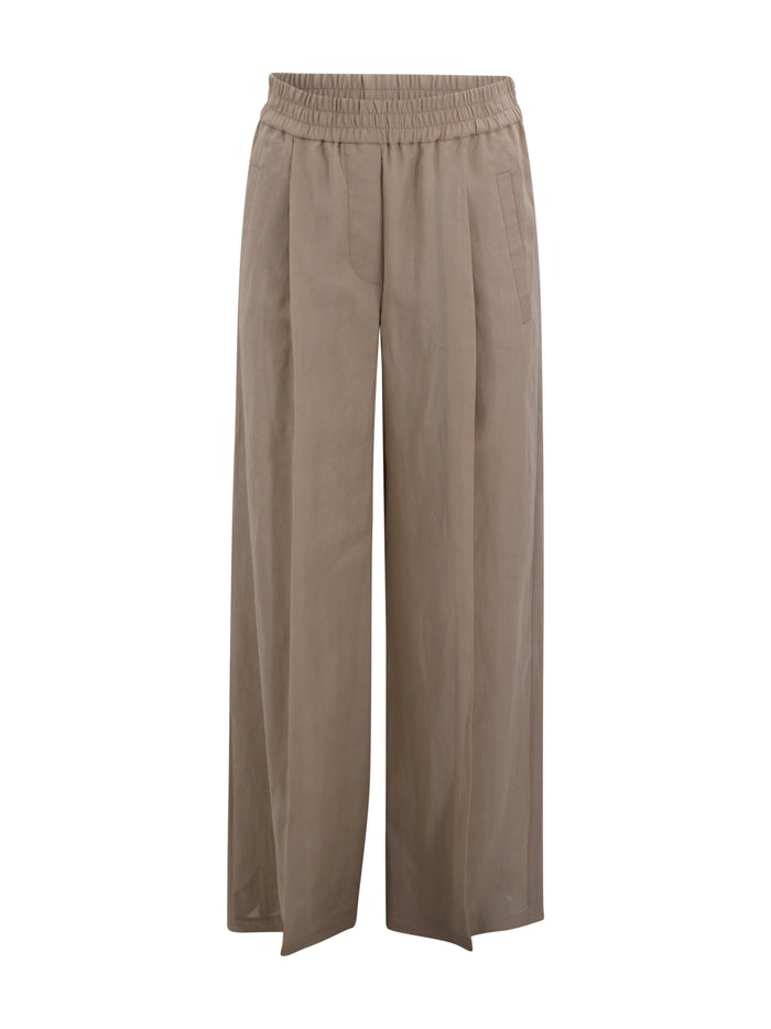 Brunello Cucinelli Trousers Coffee Cotton