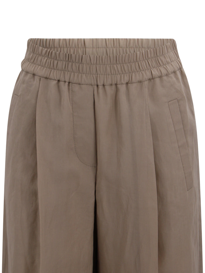 Brunello Cucinelli Trousers Coffee Cotton