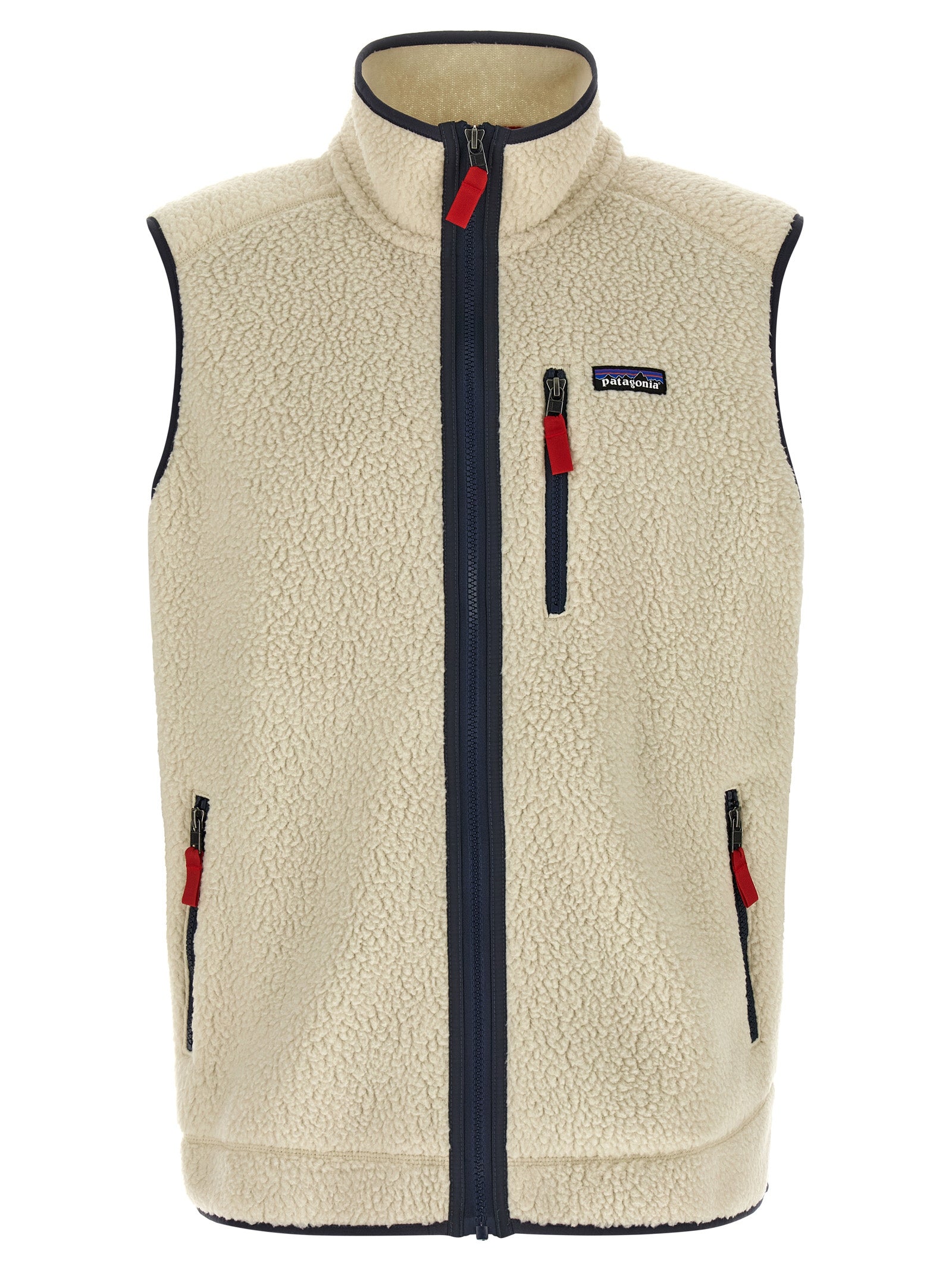 Mens Retro Pile Vest Beige Polyester Gilet