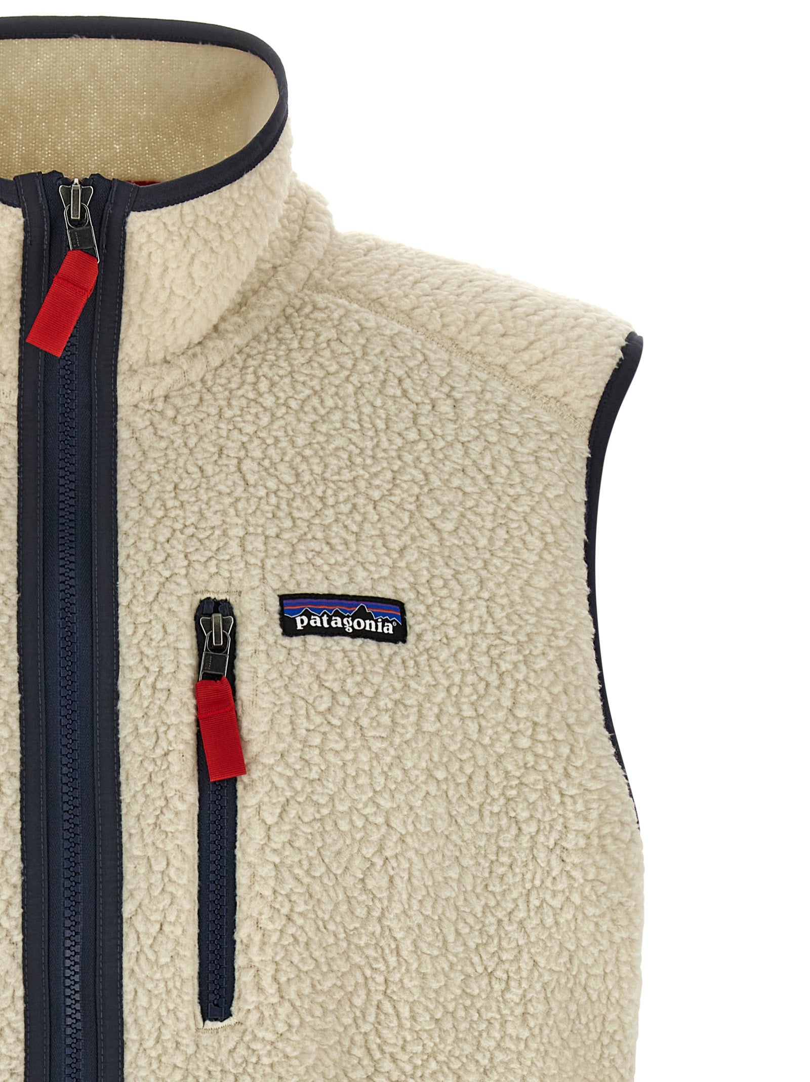 Mens Retro Pile Vest Beige Polyester Gilet