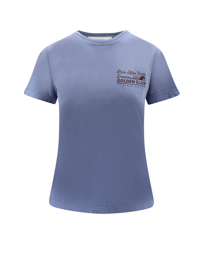 Golden Goose T-Shirts And Polos China Blue Rib: Cotton