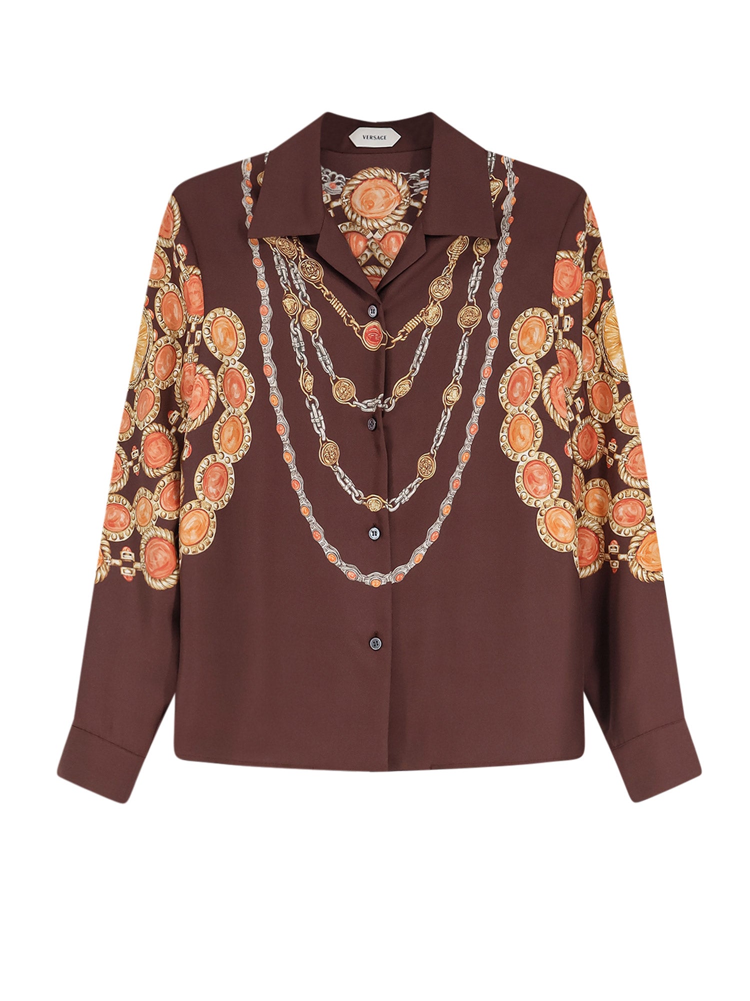 Versace Shirts Chocolateamber Seta