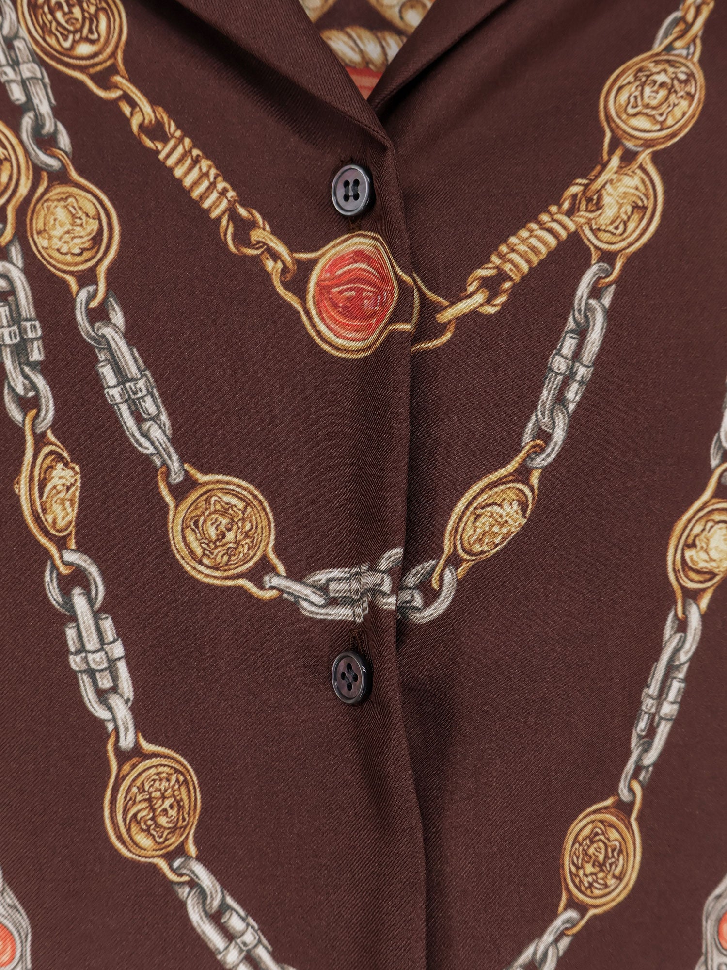 Versace Shirts Chocolateamber Seta