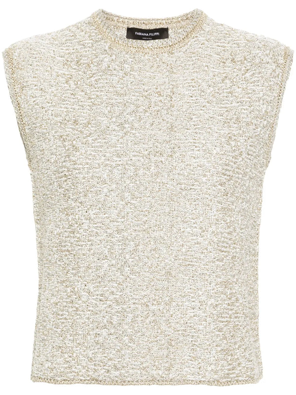 Fabiana Filippi Cotton 65% tank top in cream
