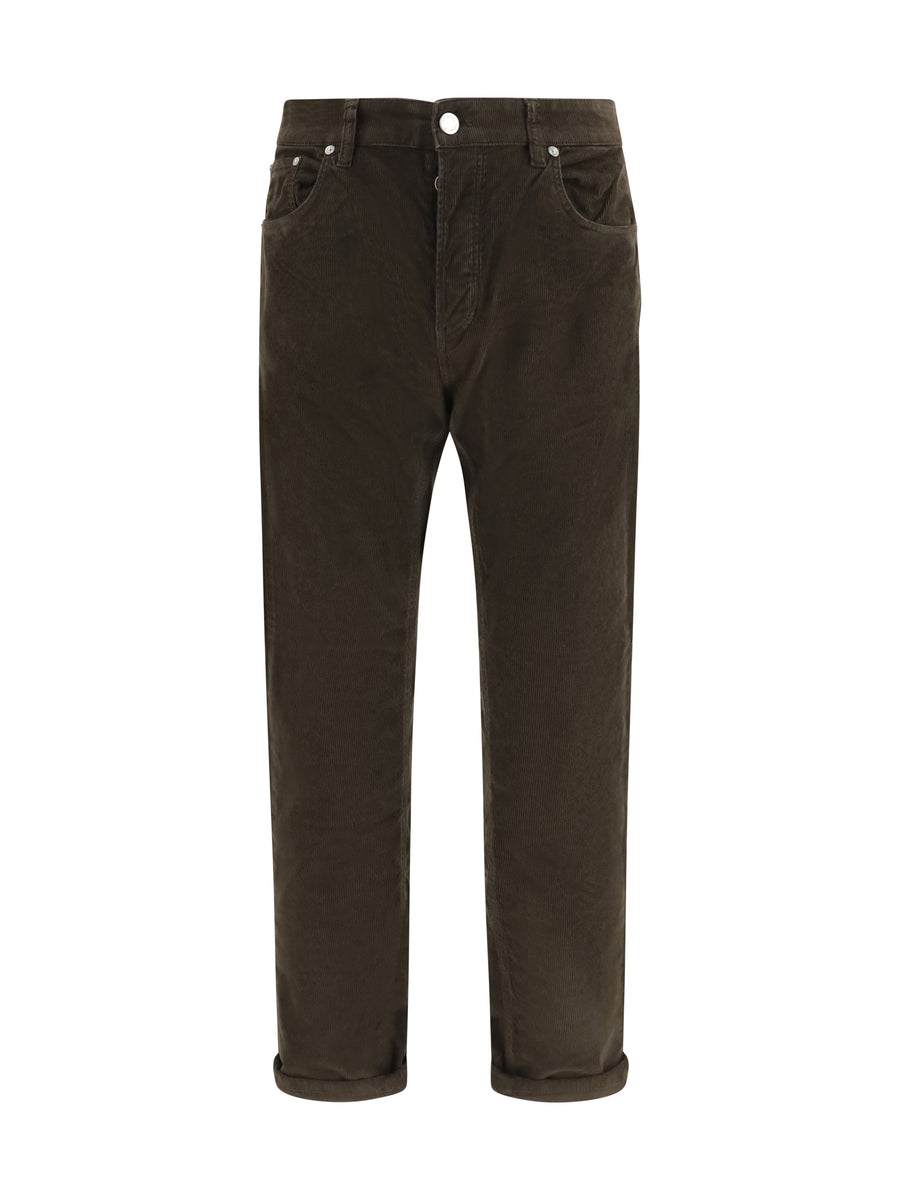 Corduroy Design Pants Testa Di Moro Cotton