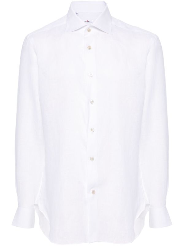 Kiton Linen/Flax 100% shirt in white
