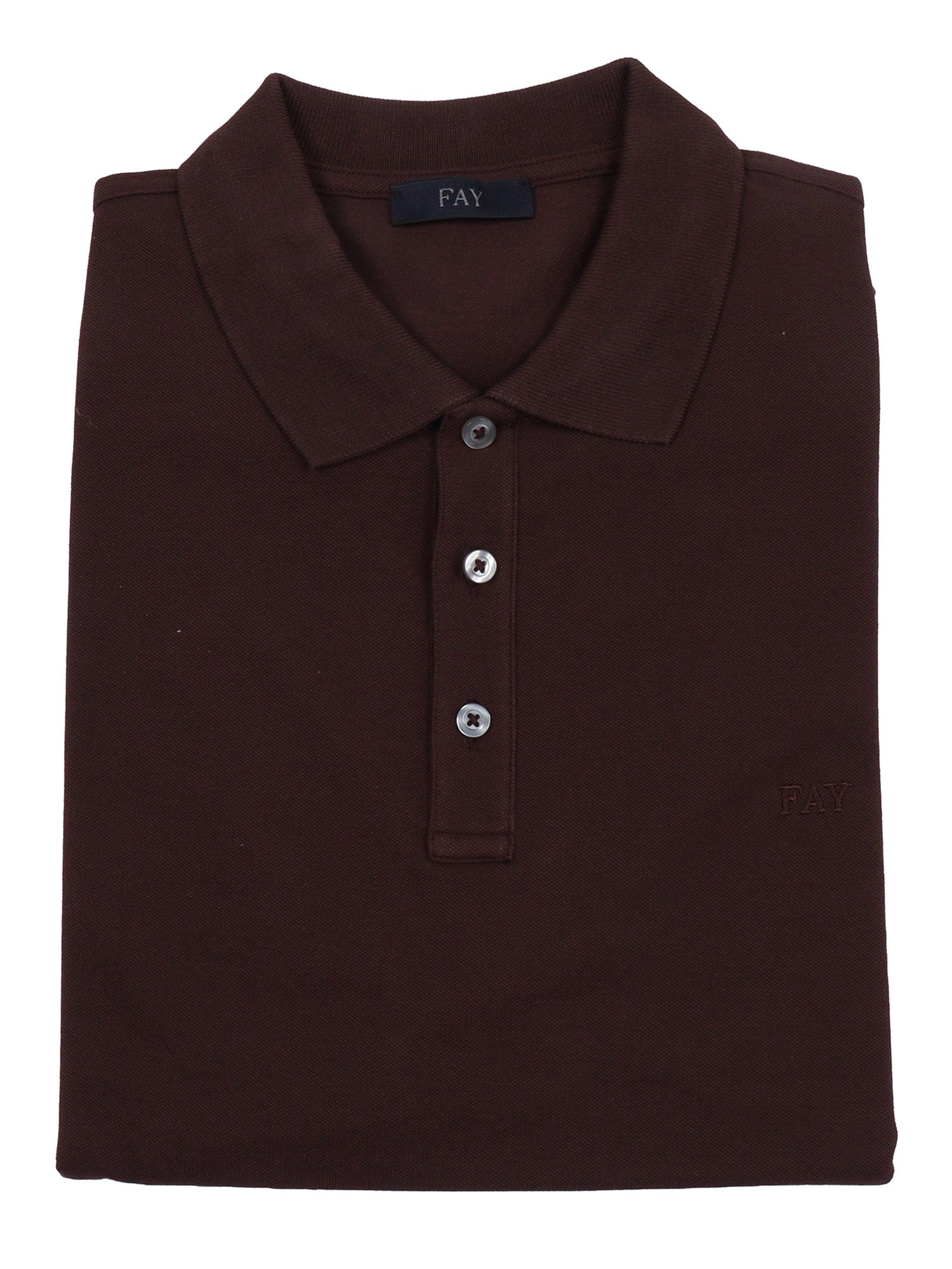 PIQUET STRETCH POLO Brown Cotton Elastane Shirt