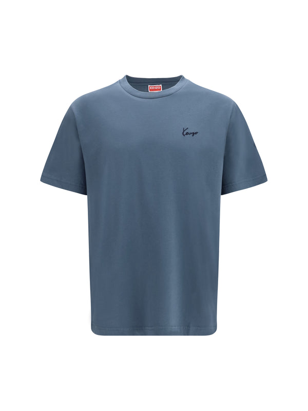 T-Shirt Signature Embroidered Cotton Anthracite T-shirts