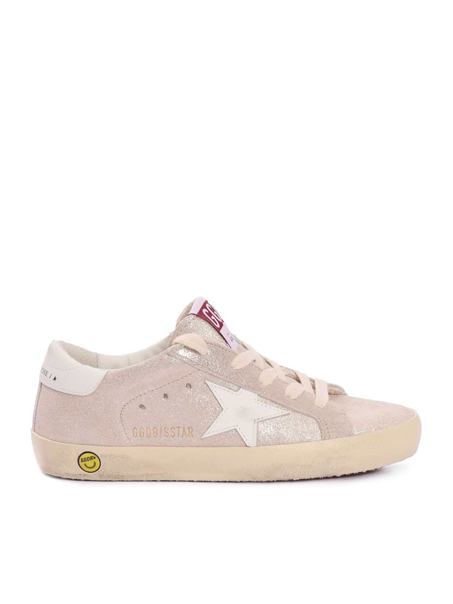 Super Star Laminated Suede Upper Leather And Heel Sneakers Beige Kid