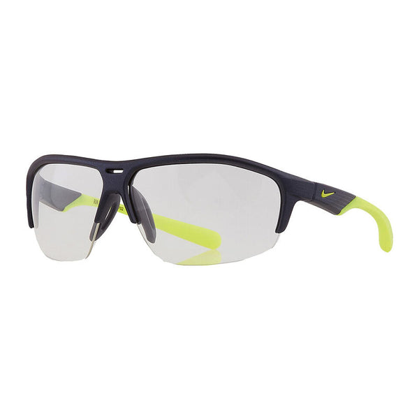Nike Sunglasses Shield Semi Rim, Matte Obsidian Frame And Volt Lens Runx2d457 One Color