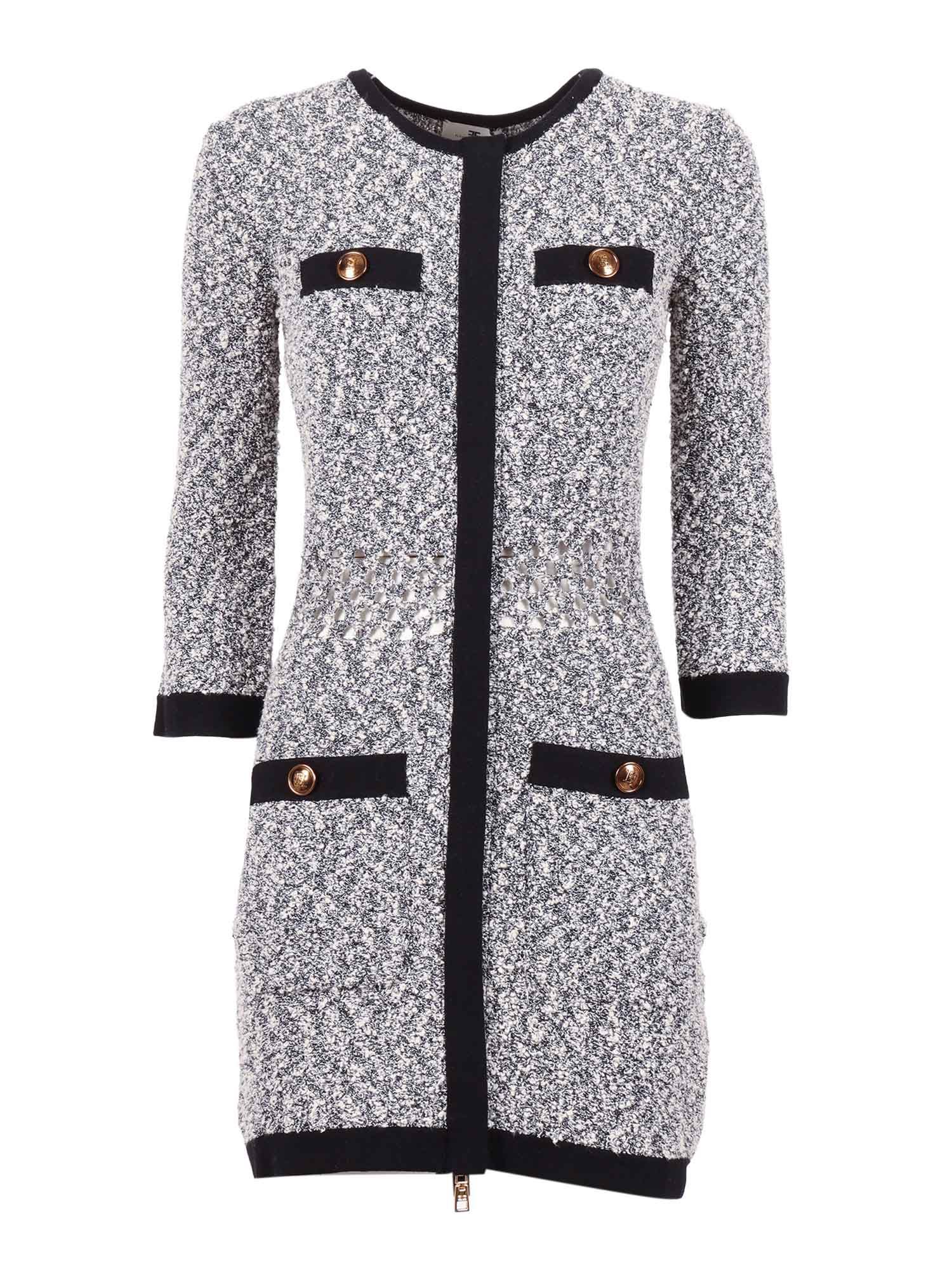 Womans Knitted Dress Black Midi