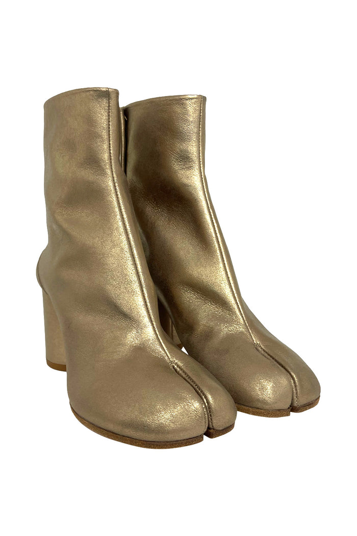 Gold Tabi Boots Metallic Lambskin Calzature