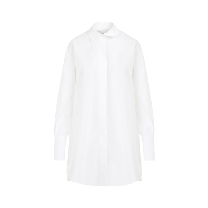 Mini Shirt Dress White Cotton