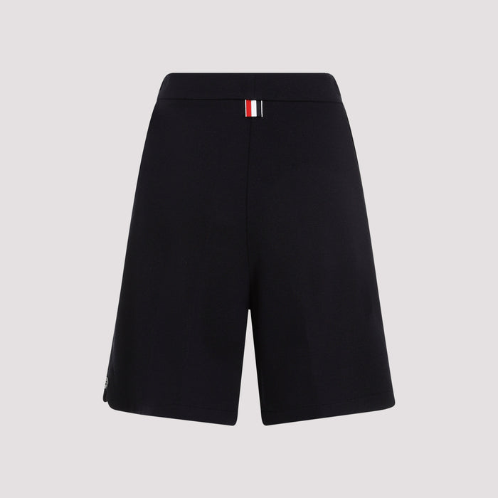 High Waisted Shorts Blue Virgin Wool